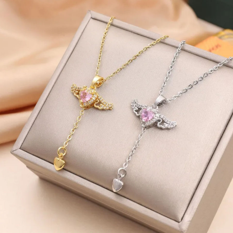 Lorraine Cupid Angel Heart Necklace - image 1
