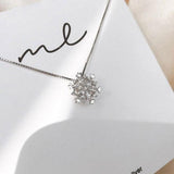 Magnolia Snow-Motif Sparkle Necklace | Rose-Gold or Silver Tones — image 4