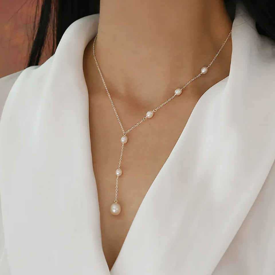 Ingrid Pearl-Look Necklace | Silver-Tone
