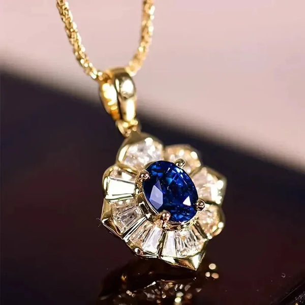Catherine Blue and Gold-Tone Necklace