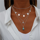 Melanie Blue Accent Necklace | Silver-Tone