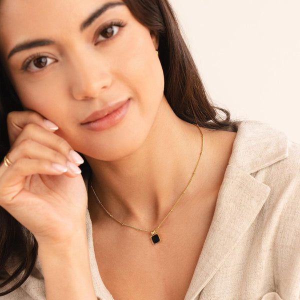 Annabel Black Pendant Necklace - image 7