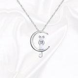 Theodora Moon and Cat Pendant Necklace with Luminous Detail - image 2
