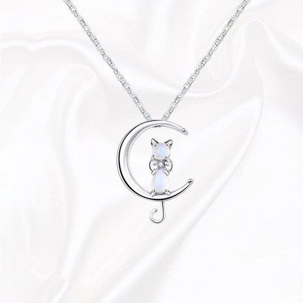 Theodora Moon and Cat Pendant Necklace with Luminous Detail - image 2