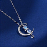 Theodora Moon and Cat Pendant Necklace with Luminous Detail - image 3