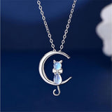 Theodora Moon and Cat Pendant Necklace with Luminous Detail - image 1