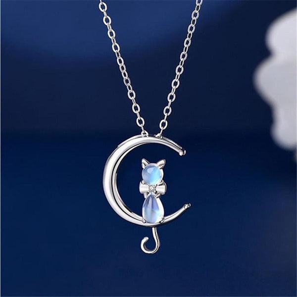 Theodora Moon and Cat Pendant Necklace with Luminous Detail - image 1