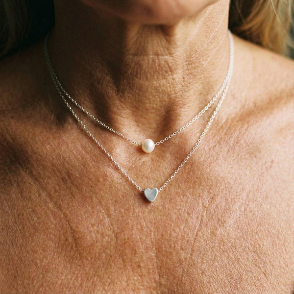 Grace Daisy Heart Necklace | Silver-Tone — image 2
