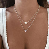 Grace Daisy Heart Necklace | Silver-Tone