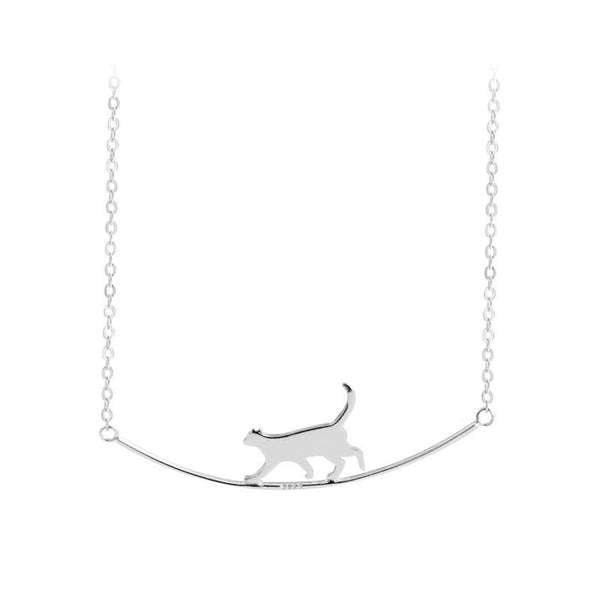 Daphne Climbing Cat Necklace | Silver-Tone — image 3