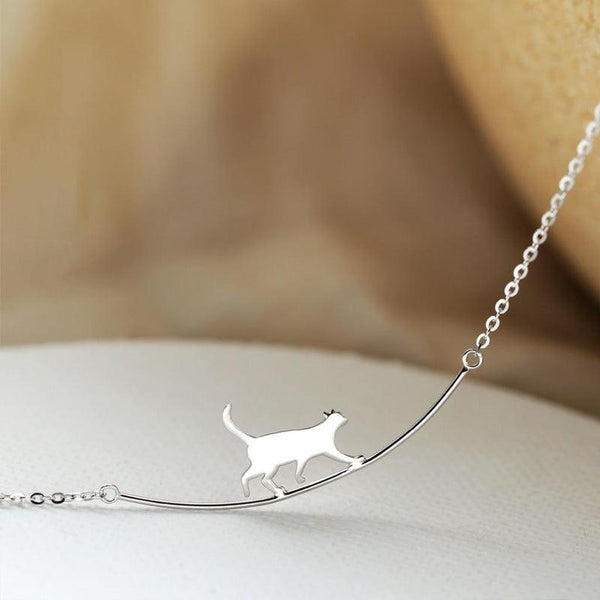 Daphne Climbing Cat Necklace | Silver-Tone — image 6