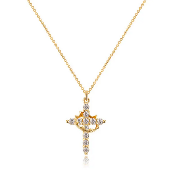 Samantha Cross and Crown Sparkle Necklace - image 4