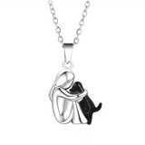 Selina Girl Hugging a Dog Necklace - image 3