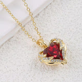 Marina Red Angel Heart Necklace | Gold-Tone — image 4