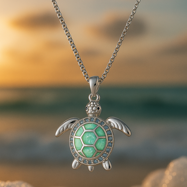 Aileen Turtle Turquoise-Color Opal-Effect Necklace - image 1