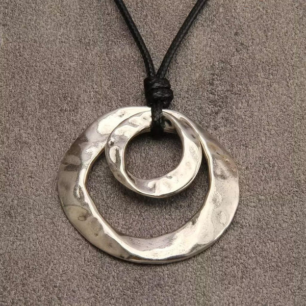 Eunice Irregular Geometric Pendant Necklace — Silver-Tone — image 2