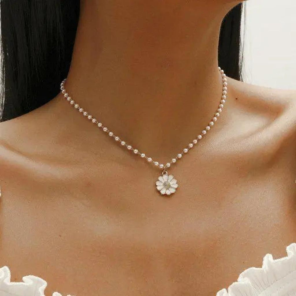 Elaine Daisy Drop Necklace - image 1