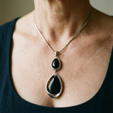 Jean Retro Black Accent Pendant Necklace - image 2