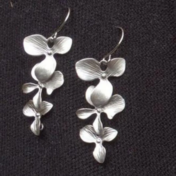 Florence Flower Necklace or Earrings | Silver-Tone — image 3