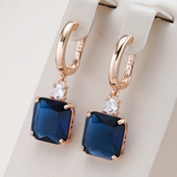 Lorraine Dark Blue Sparkle Drop Earrings - image 1
