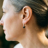Amelia Black Sparkle Drop Earrings | Gold-Tone