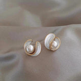 Marion White Opal-Effect Daisy Drop Earrings | Gold-Tone