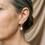 Agatha Baroque Pearl-Look Drop Earrings | Gold-Tone — image 2
