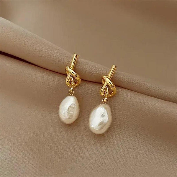 Agatha Baroque Pearl-Look Drop Earrings | Gold-Tone