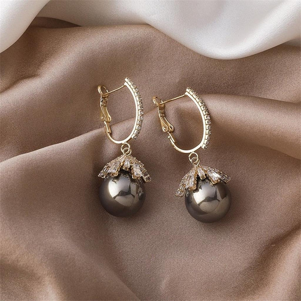 Geraldine Long Pearl-Look Drop Earrings - image 1
