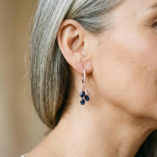 Helena Blue Sparkle Drop Earrings - image 2