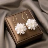 Marianne White Flower Drop Earrings - image 1