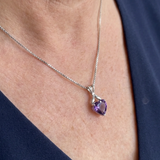 Naomi Purple Heart Necklace | Silver-Tone — image 2