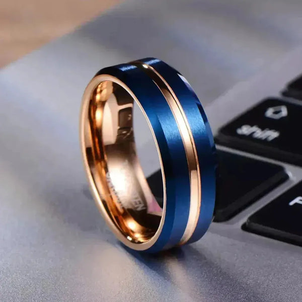 Walter Blue Band Ring | Rose-Gold-Tone — image 6