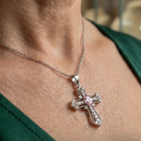 Maude Pink Cross Necklace - image 2