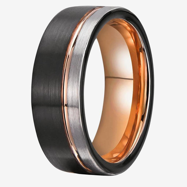 Stephen Black Band Ring | Rose-Gold-Tone — image 2