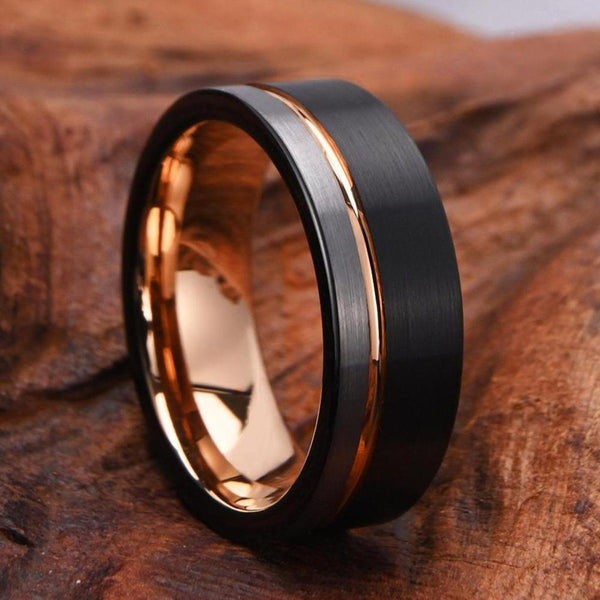 Stephen Black Band Ring | Rose-Gold-Tone — image 4