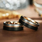 Stephen Black Band Ring | Rose-Gold-Tone — image 7