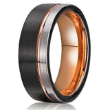 Stephen Black Band Ring | Rose-Gold-Tone