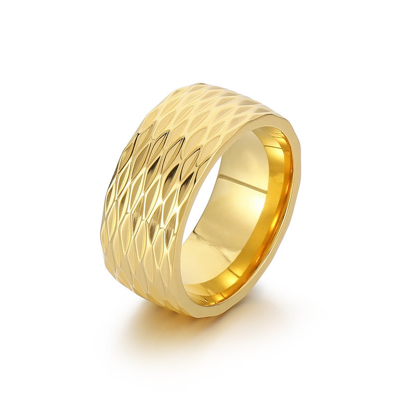 William Grid Pattern Band Ring — Gold-Tone — image 1