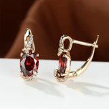 Maeve Crimson Drop Earrings | Gold-Tone — image 2