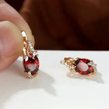 Maeve Crimson Drop Earrings | Gold-Tone — image 3
