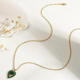 Margaret Green Heart Necklace - image 4