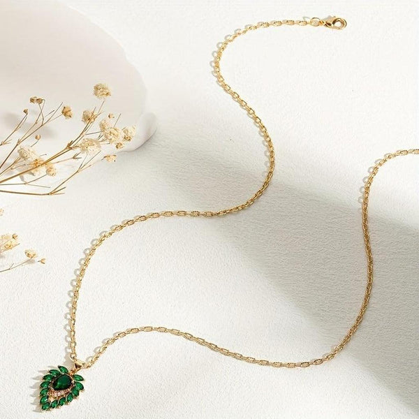 Margaret Green Heart Necklace - image 4