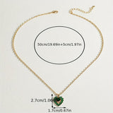 Margaret Green Heart Necklace - image 5