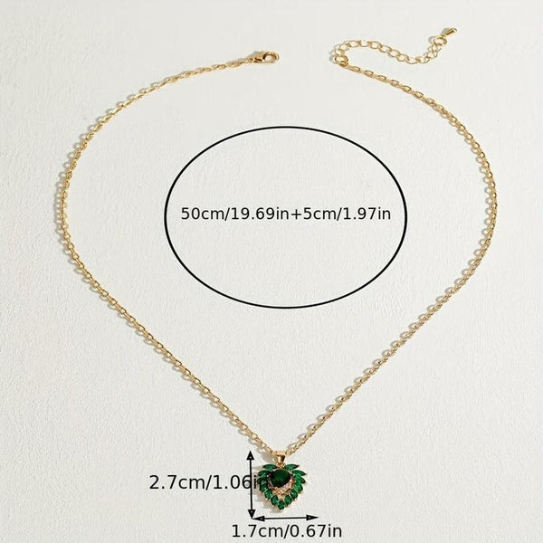 Margaret Green Heart Necklace - image 5