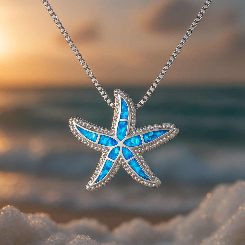 Ursula Starfish Opal-Effect Necklace | Silver-Tone