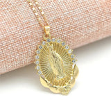 Florence Virgin Mary Medallion Necklace — Gold-Tone — image 1