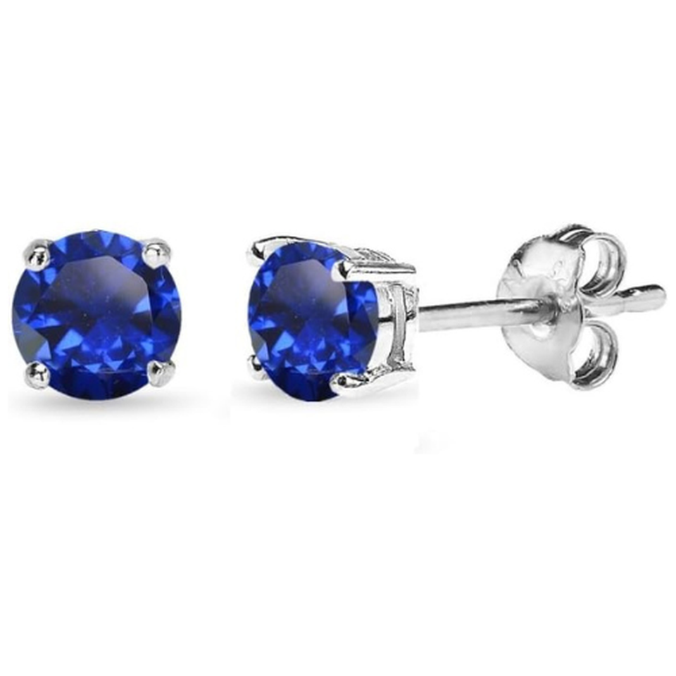 Holly Blue Stud Earrings | Silver-Tone — image 2