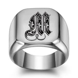 Nathan Initial Ring | Silver-Tone — image 13