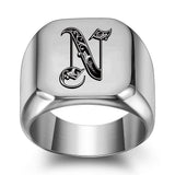 Nathan Initial Ring | Silver-Tone — image 14